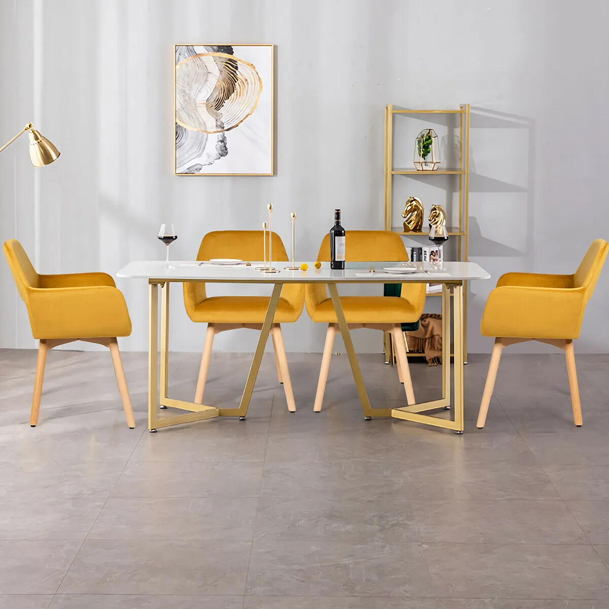 2 Pieces Retro Styled Velvet Chairs