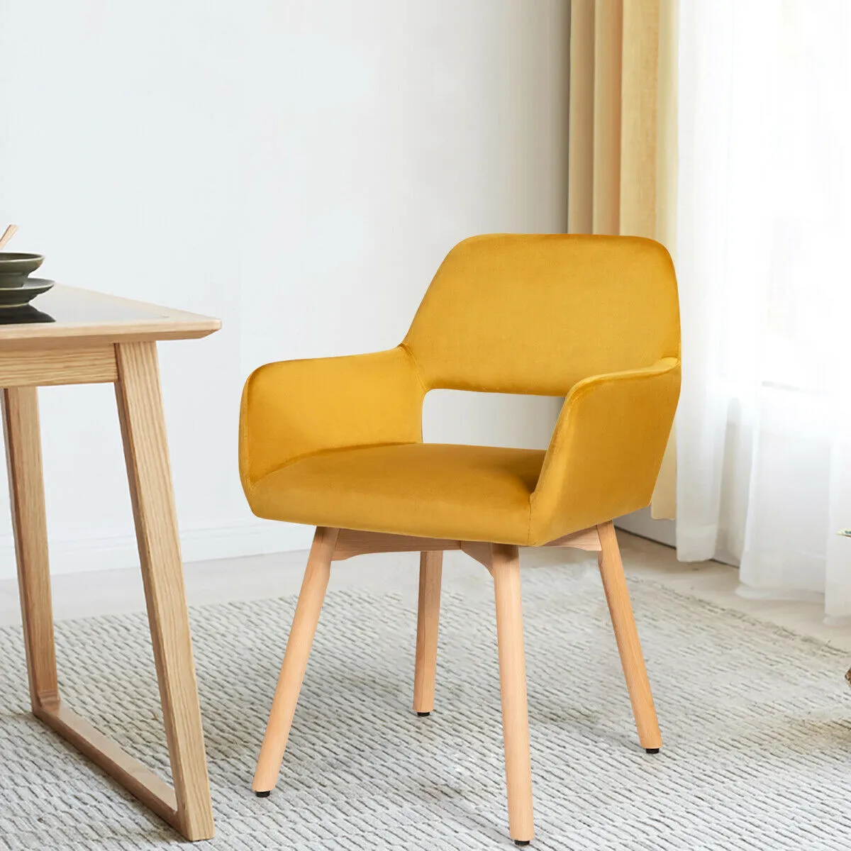 2 Pieces Retro Styled Velvet Chairs