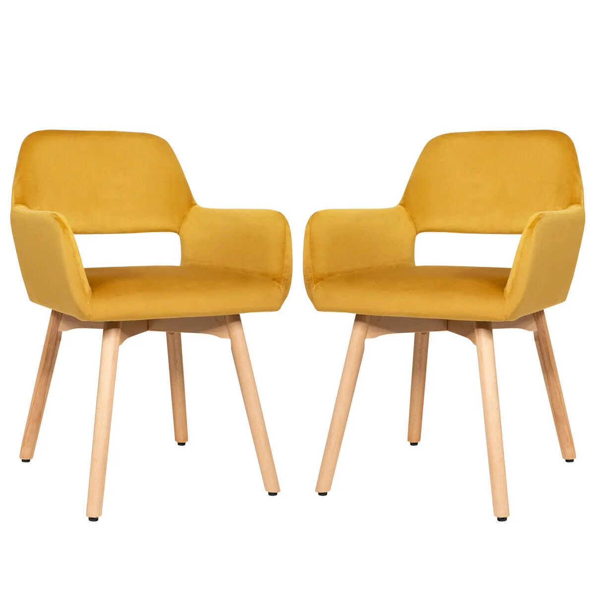 2 Pieces Retro Styled Velvet Chairs