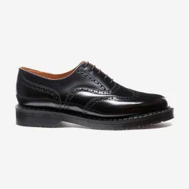 5 Eye Oxford 'English' Brogue Shoe - Black Hi-Shine