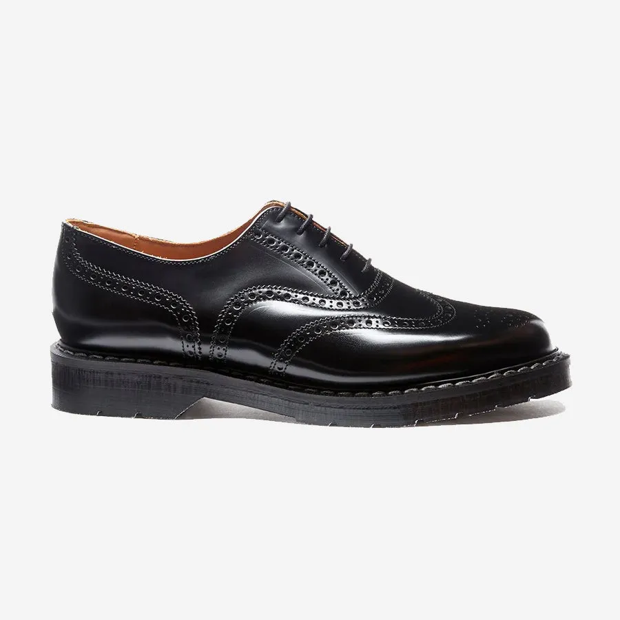 5 Eye Oxford 'English' Brogue Shoe - Black Hi-Shine