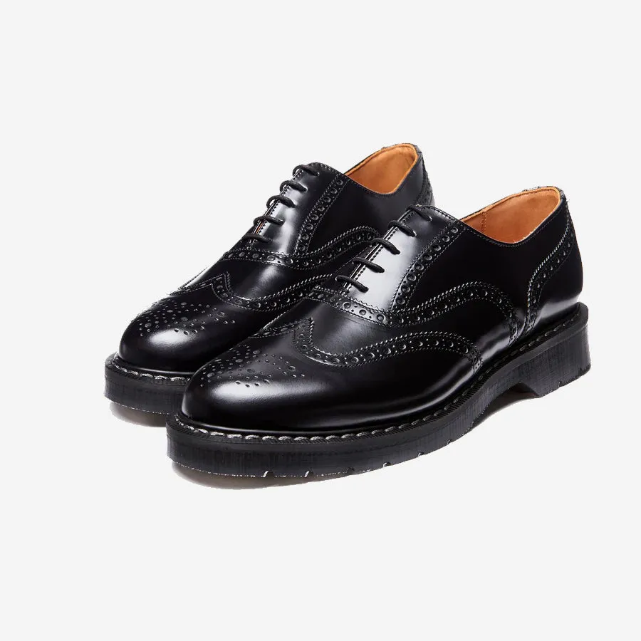 5 Eye Oxford 'English' Brogue Shoe - Black Hi-Shine