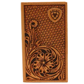 Ariat Basketweave Floral Embossed Rodeo Wallet