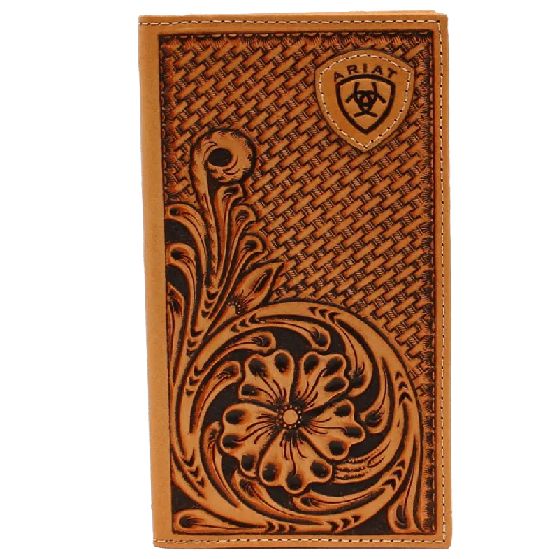 Ariat Basketweave Floral Embossed Rodeo Wallet