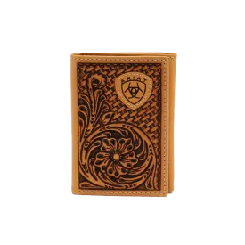 Ariat Tri Fold Basket Weave Wallet