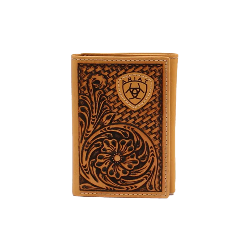 Ariat Tri Fold Basket Weave Wallet