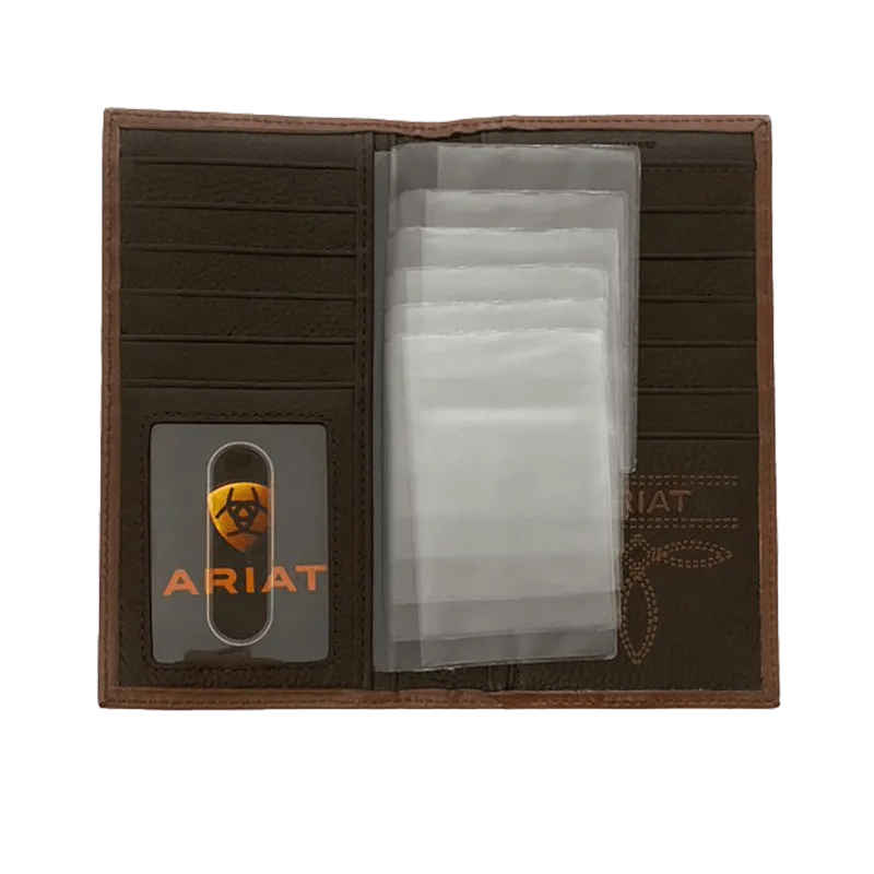 Ariat Two Tone Brown Floral Embossed Rodeo Wallet
