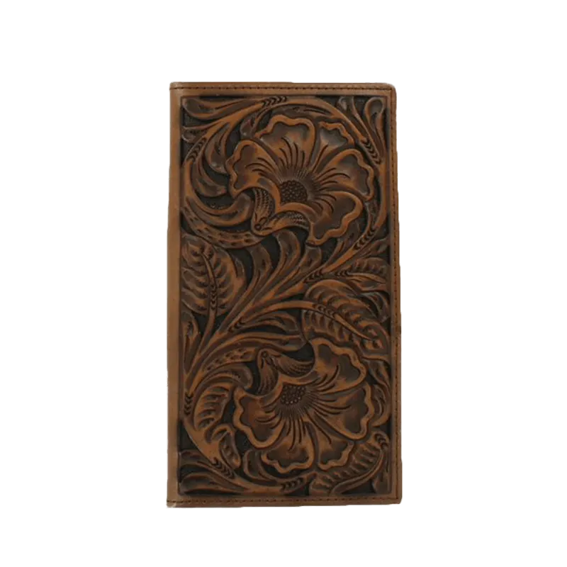 Ariat Two Tone Brown Floral Embossed Rodeo Wallet