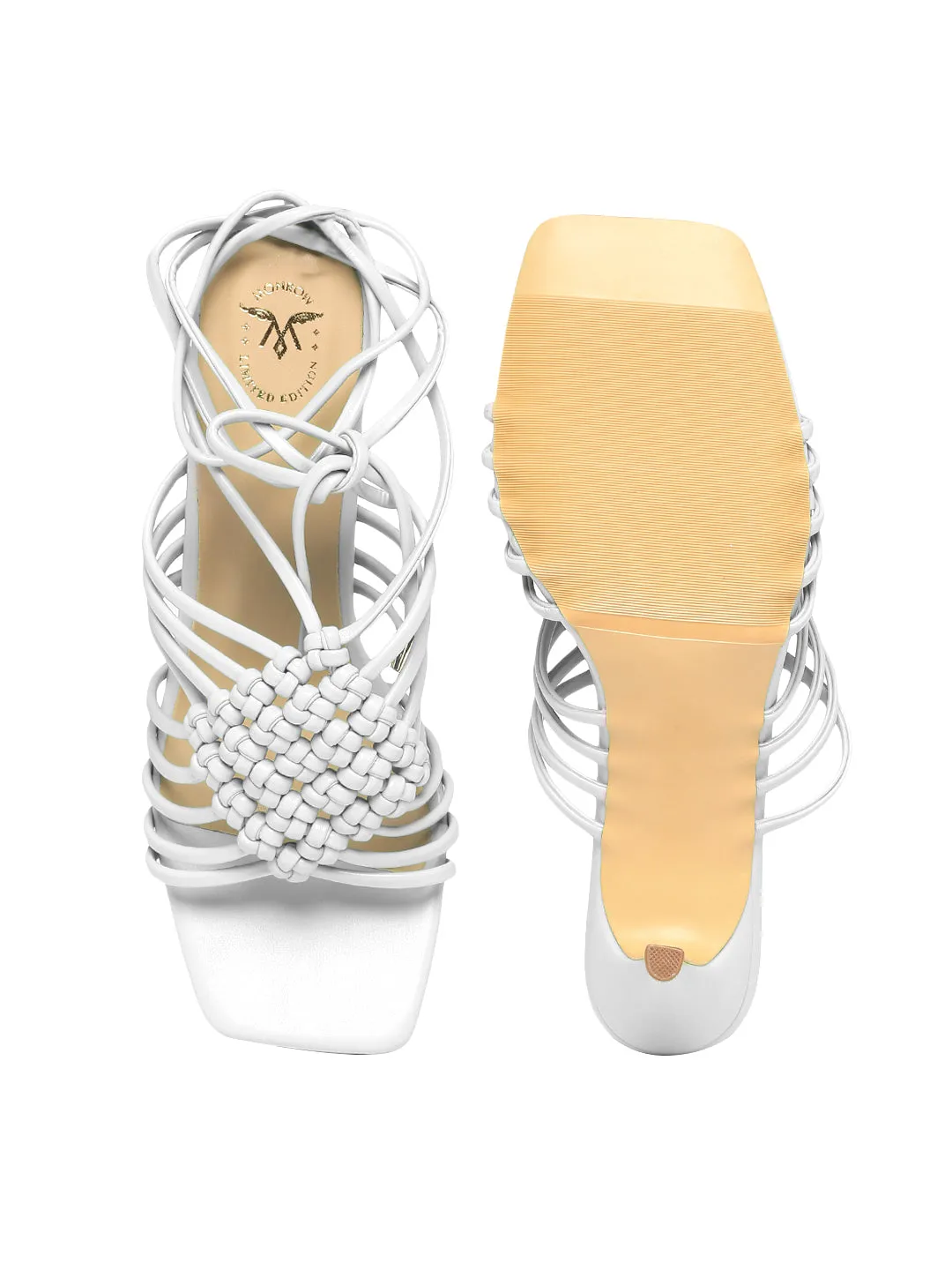 Arya White Kitten Heels