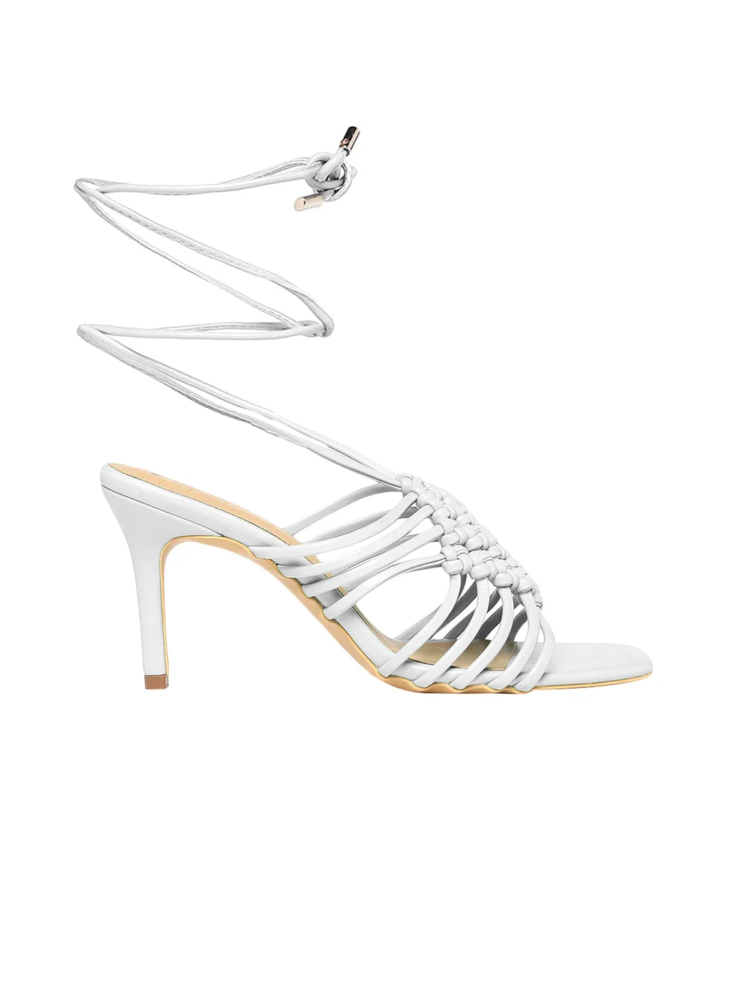 Arya White Kitten Heels