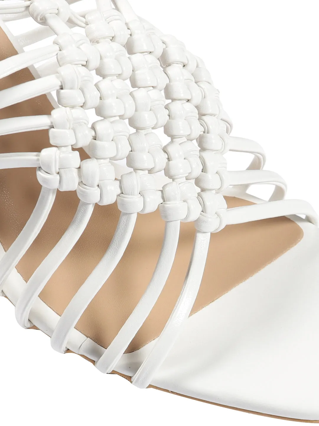 Arya White Kitten Heels