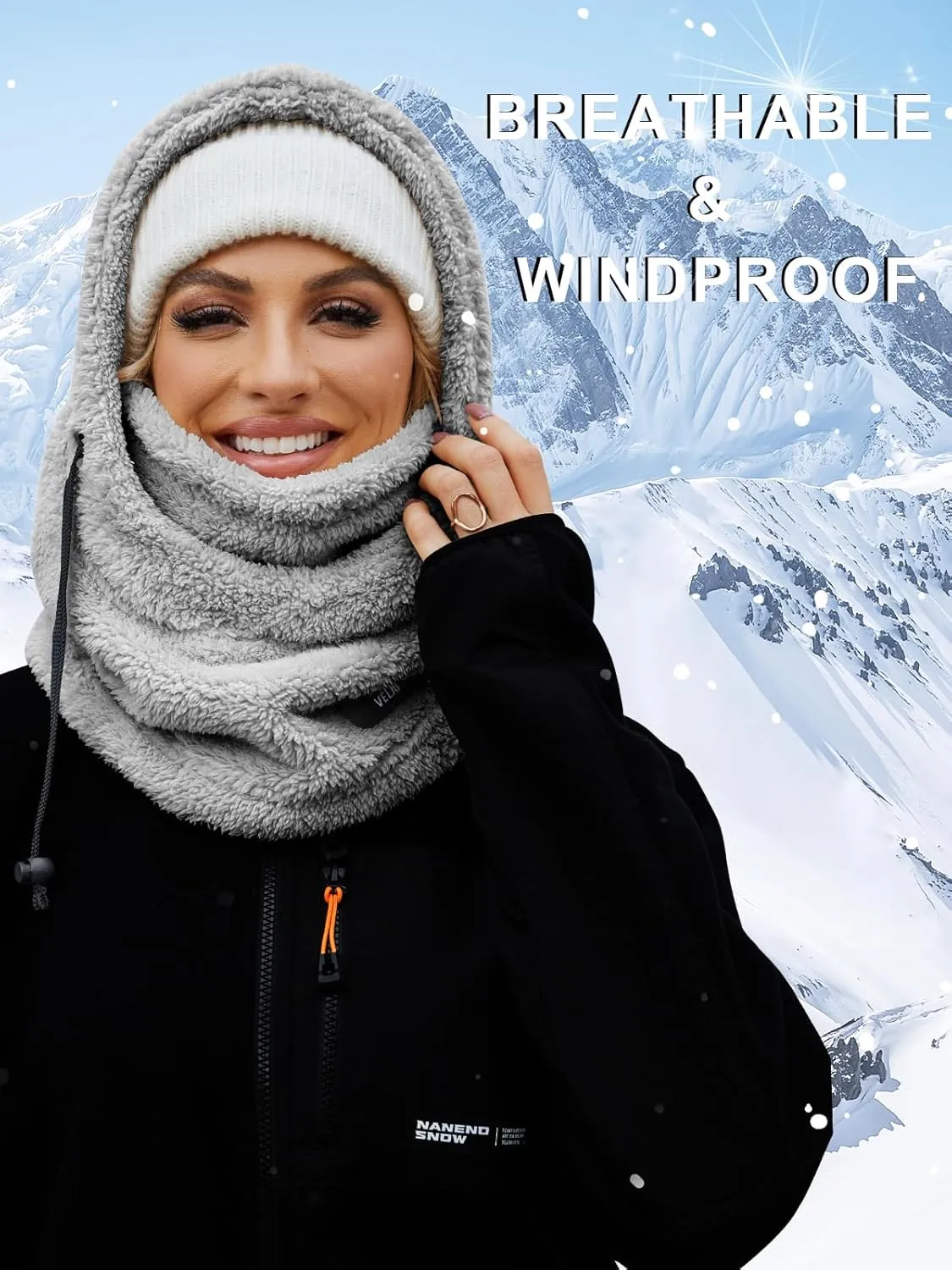 Balaclava Fleece Ski Mask for Men Women Winter Face Masks Windproof Hooded Scarf Cold Weather Hat Neck Warmer