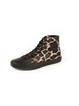 Bedford Calfskin Mid-Top Sneaker - Leopard Print Black