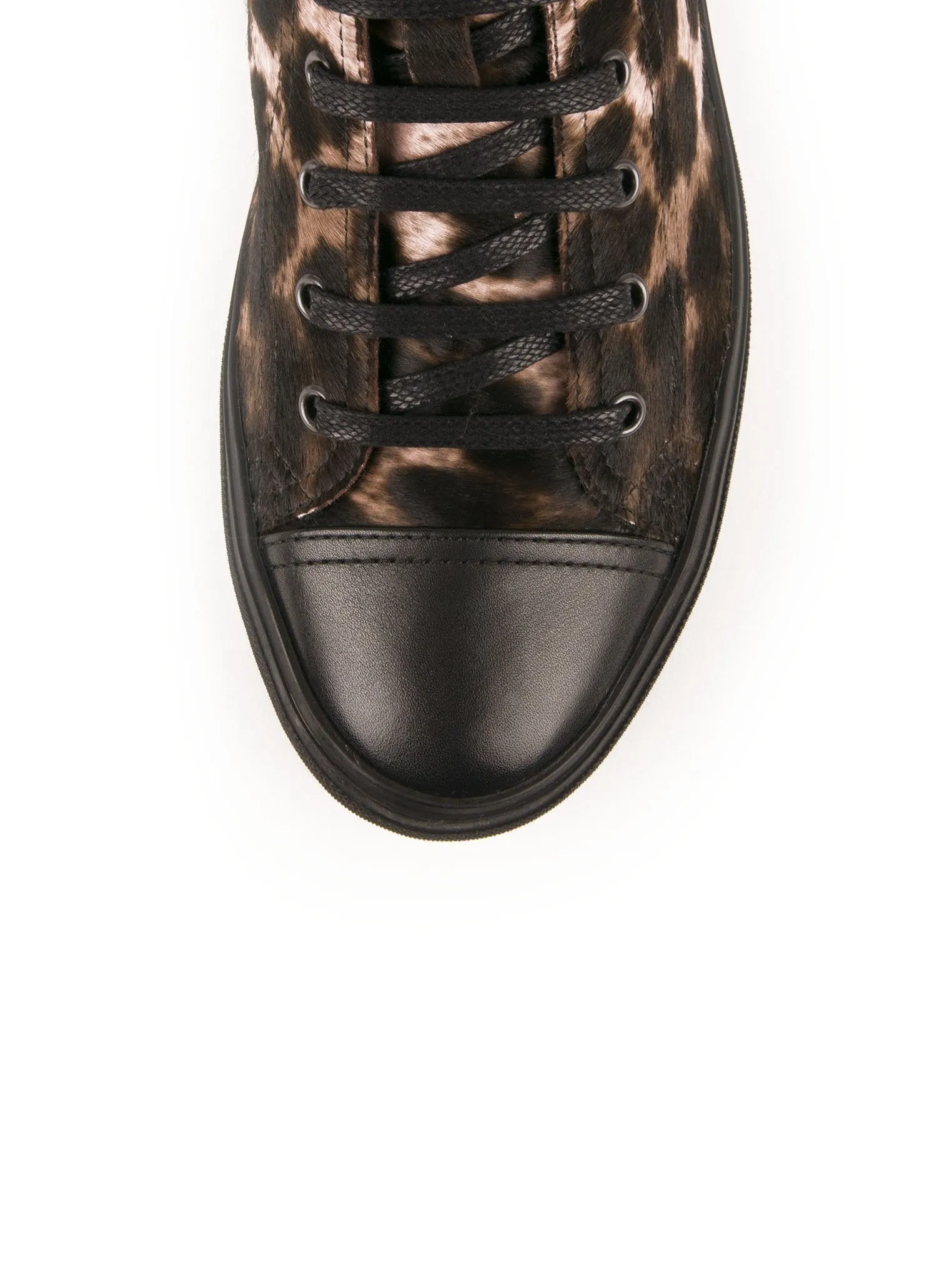 Bedford Calfskin Mid-Top Sneaker - Leopard Print Black