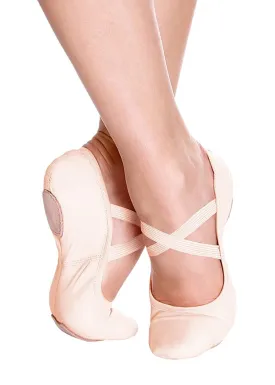 Betty Youth Leather Split-Sole Ballet Shoe (Light Pink)