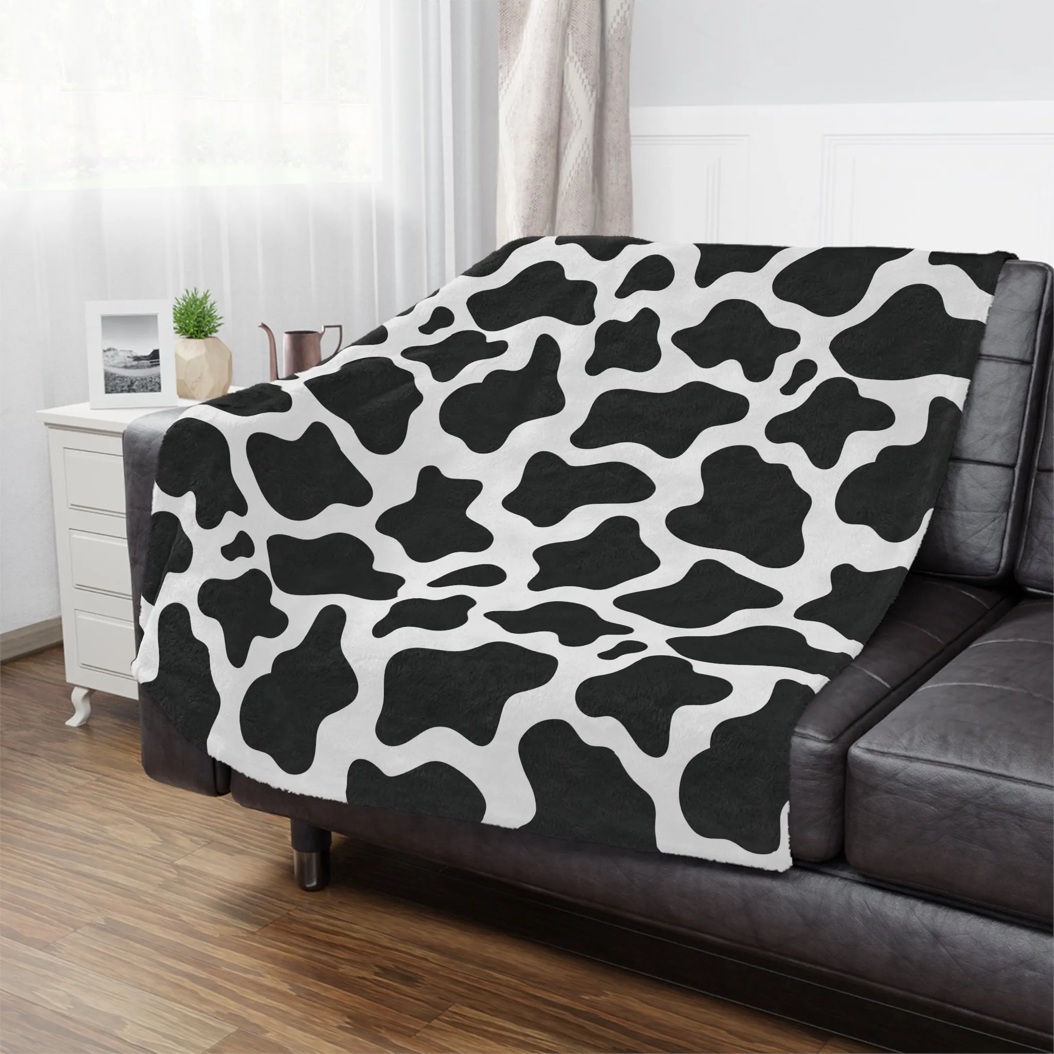 Black & White Cow Microfiber Blanket