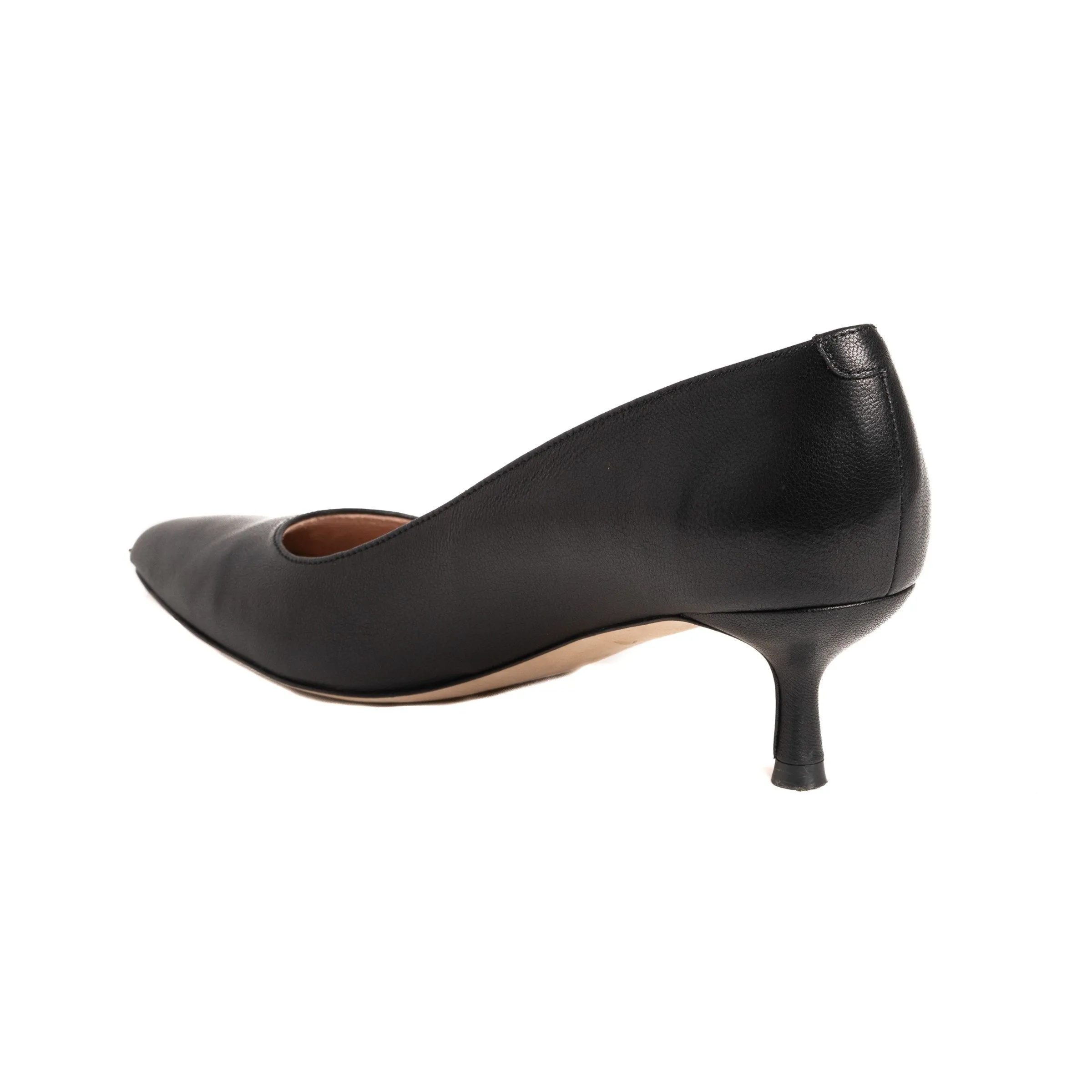 Black Patent Leather Kitten Heel