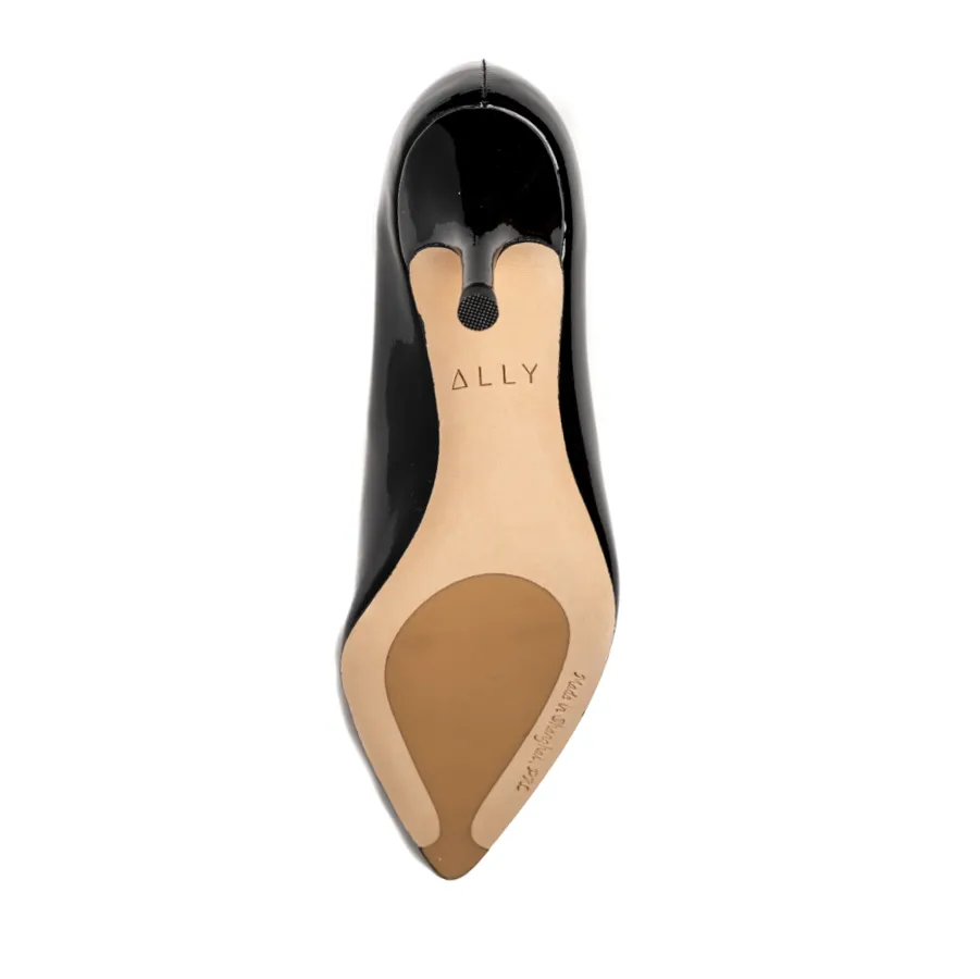 Black Patent Leather Kitten Heel