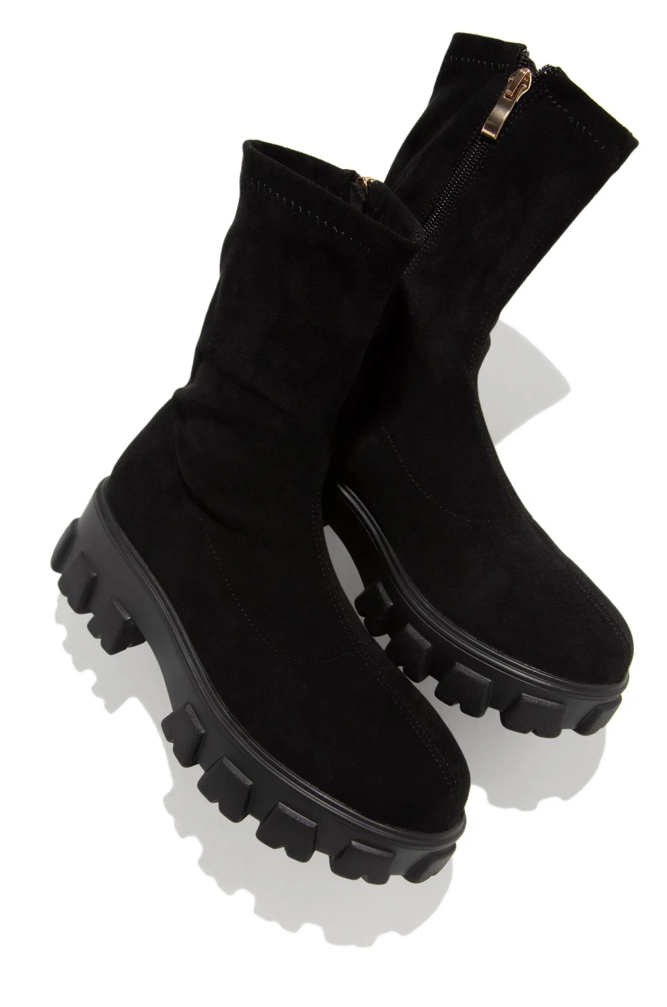 Brooklyn Way Platform Combat Boots - Black