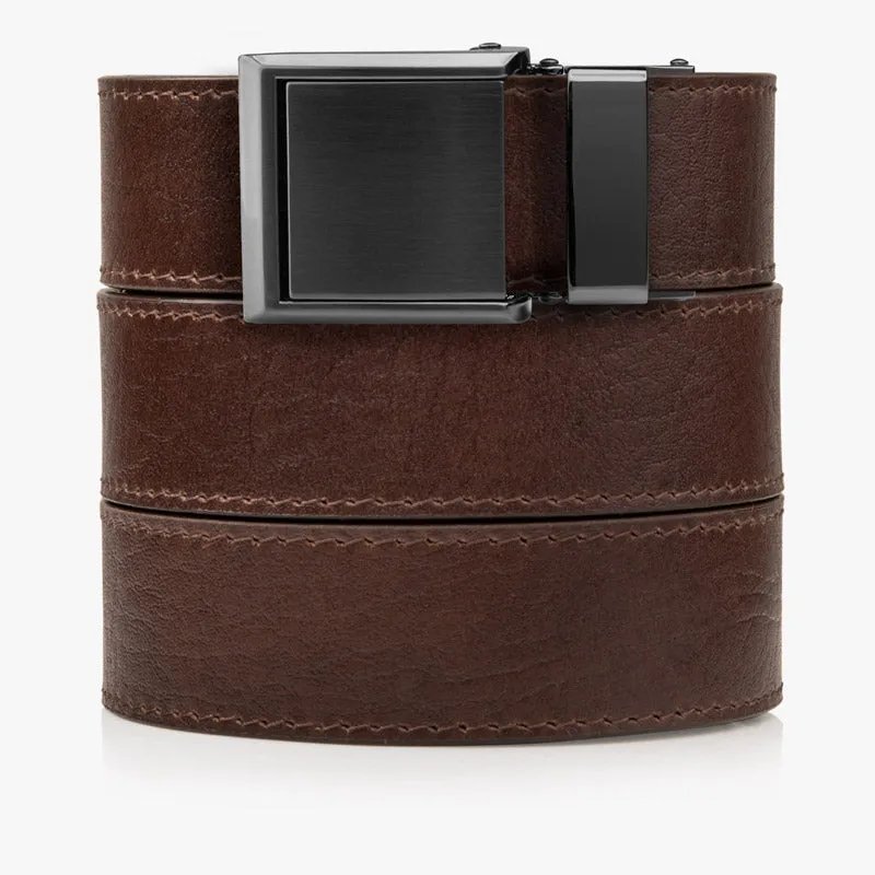 Brown Full Grain Leather Belt (Custom - Back Sq)