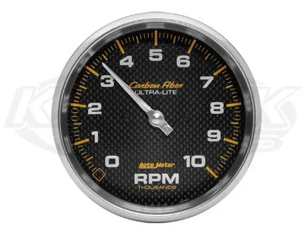 Carbon Fiber 5" In-Dash Tachometer 10,000 RPM