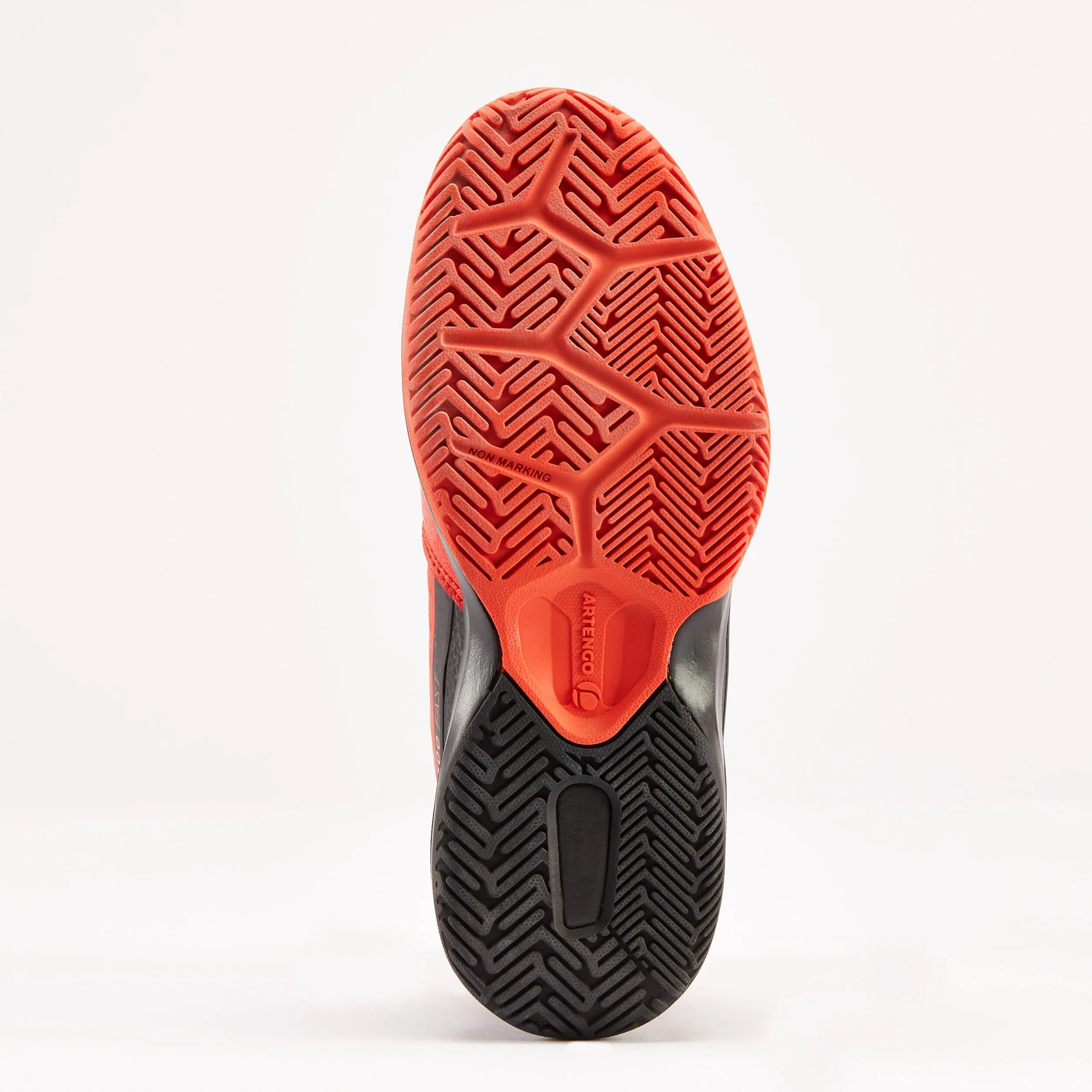 Children's tennis shoes - TS500 Fast JR Lace Lava ARTENGO, tulip red/black