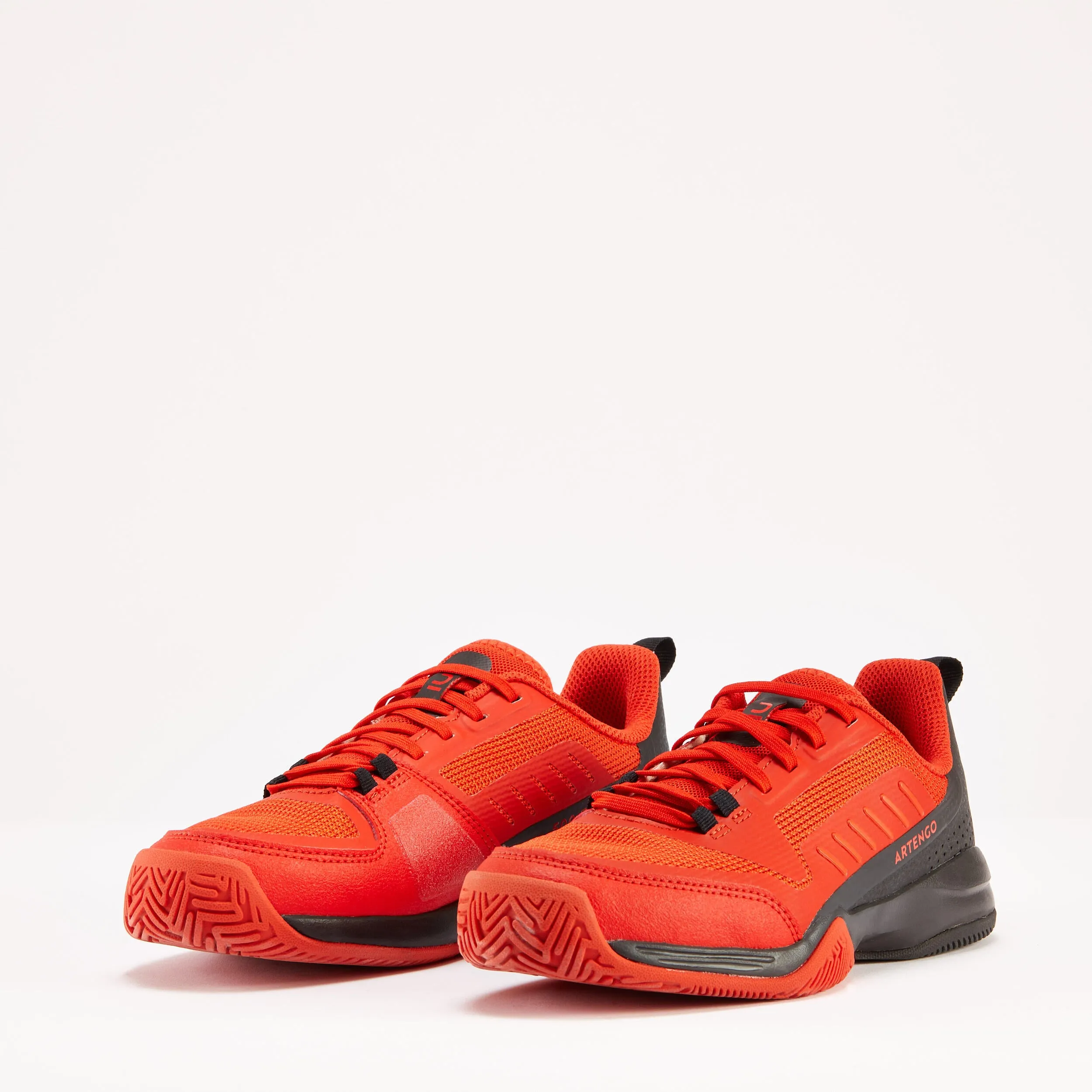 Children's tennis shoes - TS500 Fast JR Lace Lava ARTENGO, tulip red/black