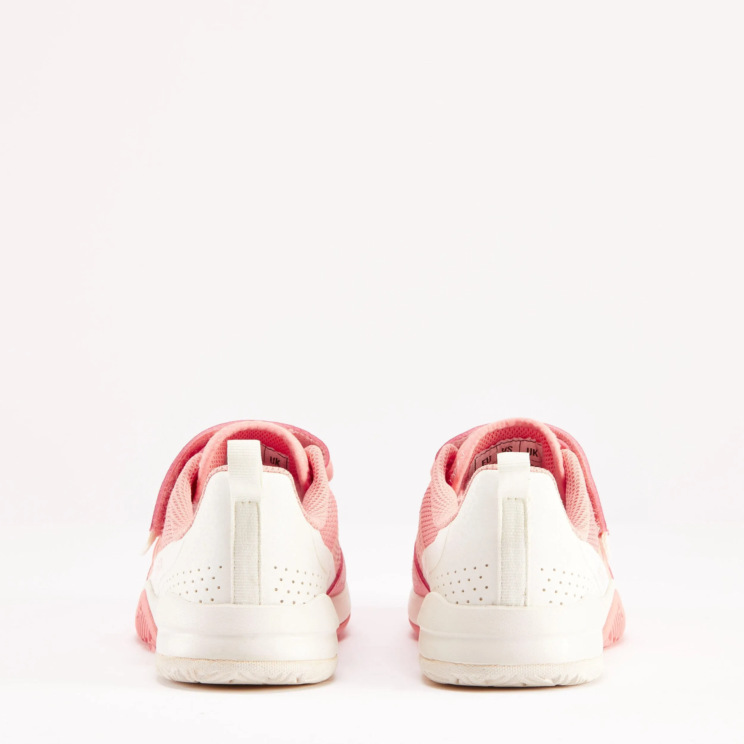 Children's tennis shoes - TS500 Fast KD Scratch Pinkfire Sneakers Velcro ARTENGO salmon pink/eggshell