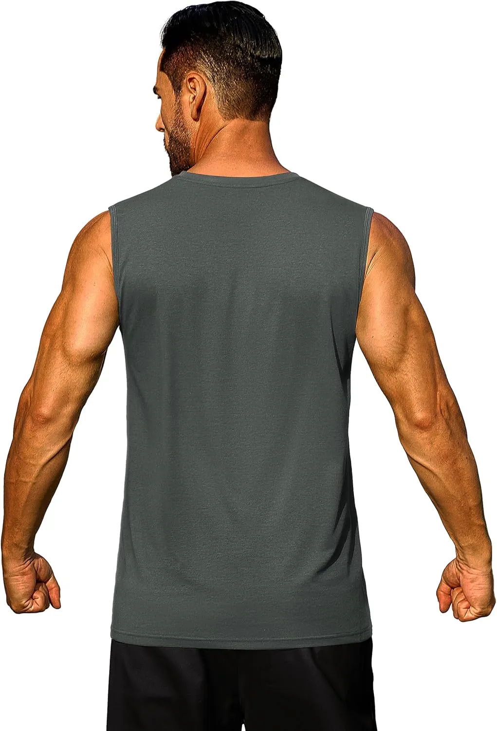 Cotrasen Men's Tank Top UPF 50  Cotton Sleeveless Shirt Lightweight Casual Gym Workout Shirts Cooling Muscle Tee Shirt