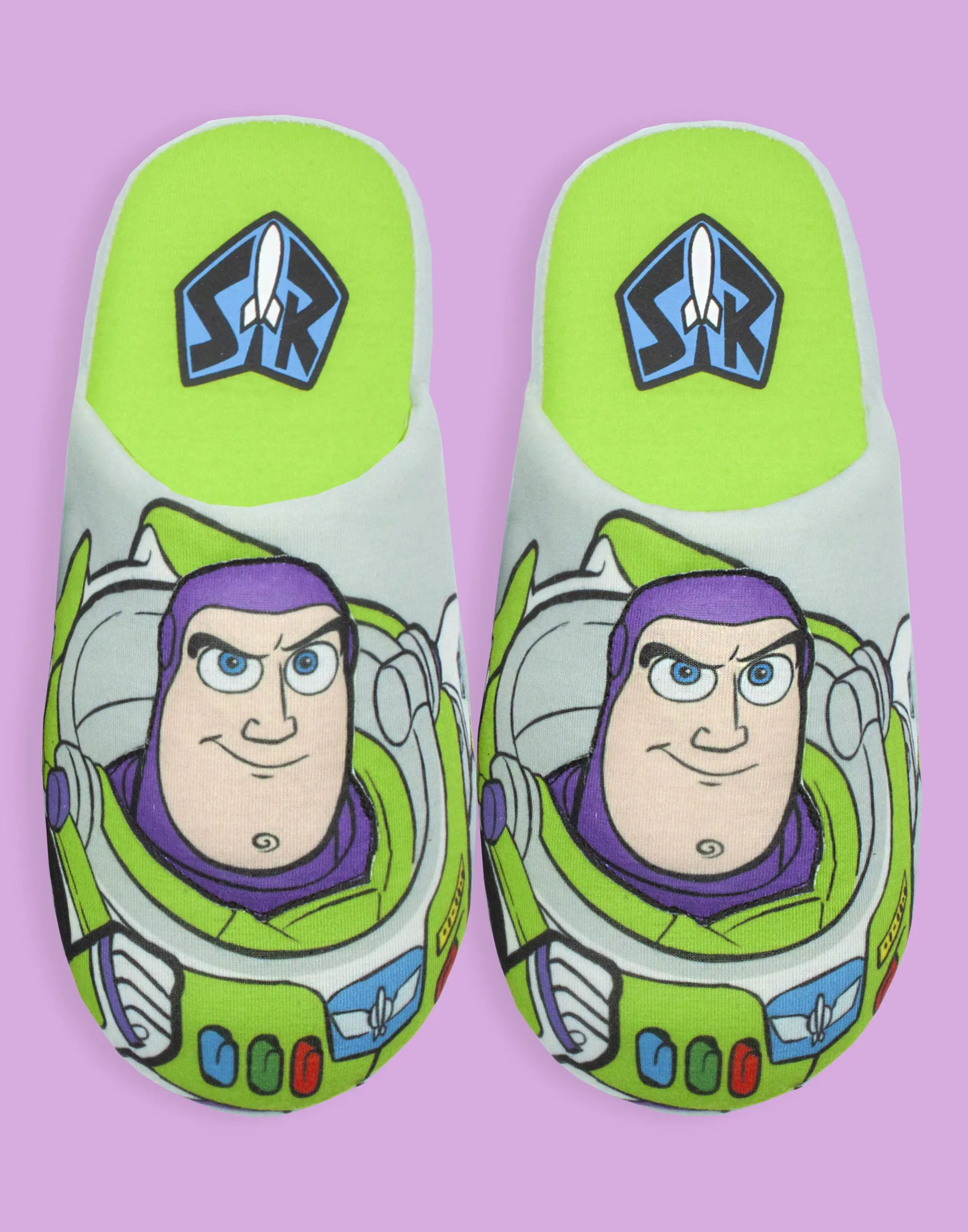 Disney Buzz Lightyear Boys Green 3D Slippers