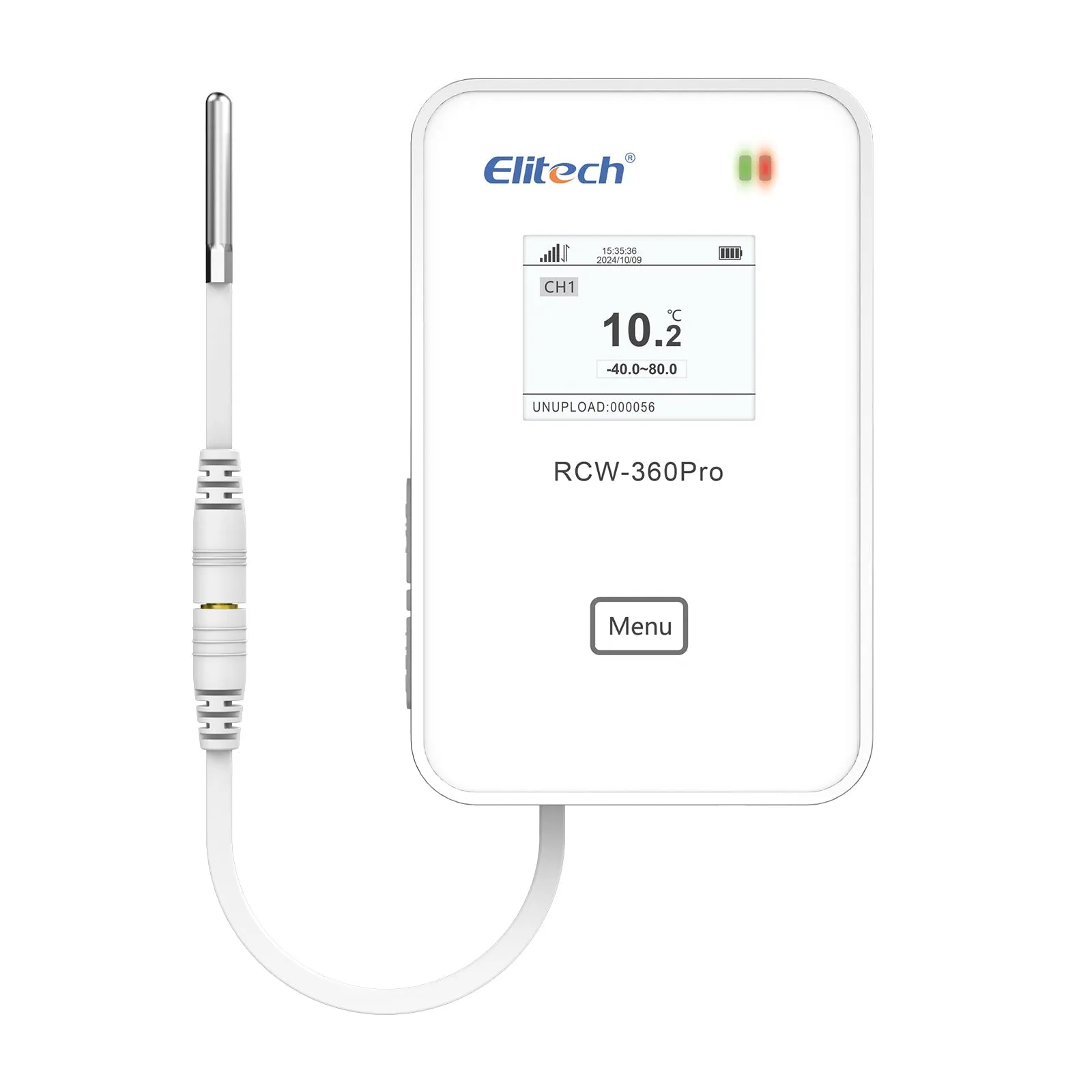Elitech 4G Wireless Remote Real-Time IOT Temperature Humidity Monitor Digital Data Logger, APP/Cloud Data Storage, with Single External Expansion Channel (Needs Probe) RCW-360Pro-SC