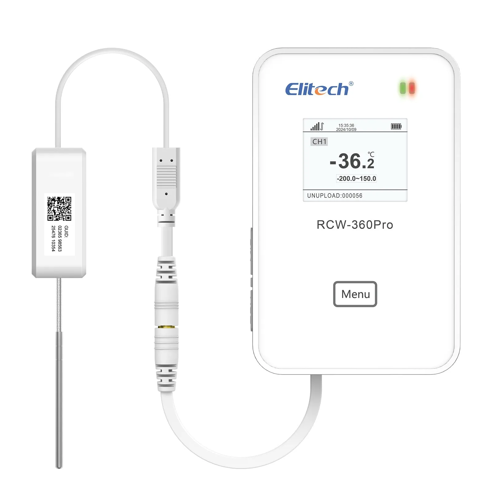 Elitech 4G Wireless Remote Real-Time IOT Temperature Humidity Monitor Digital Data Logger, APP/Cloud Data Storage, with Single External Expansion Channel (Needs Probe) RCW-360Pro-SC