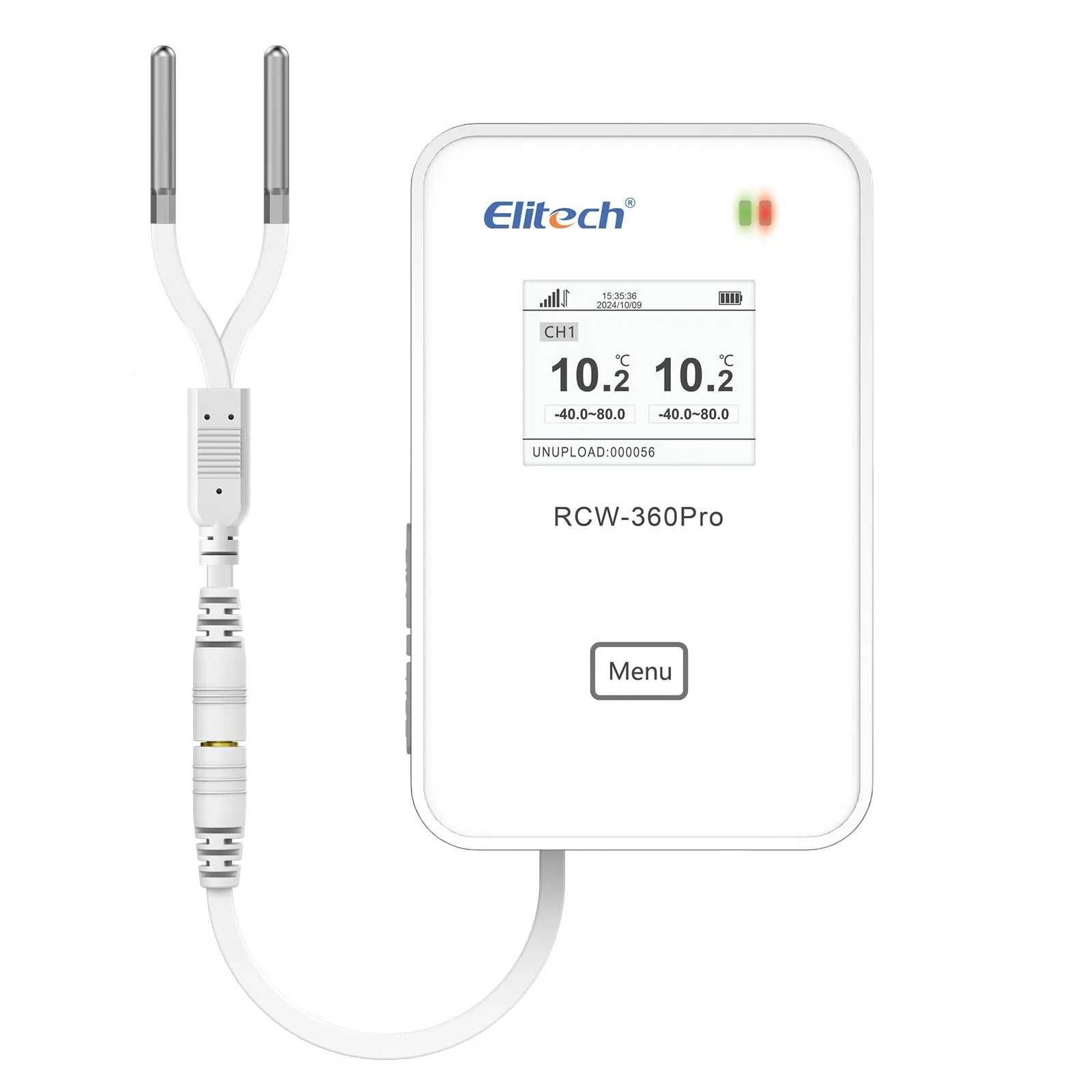 Elitech 4G Wireless Remote Real-Time IOT Temperature Humidity Monitor Digital Data Logger, APP/Cloud Data Storage, with Single External Expansion Channel (Needs Probe) RCW-360Pro-SC
