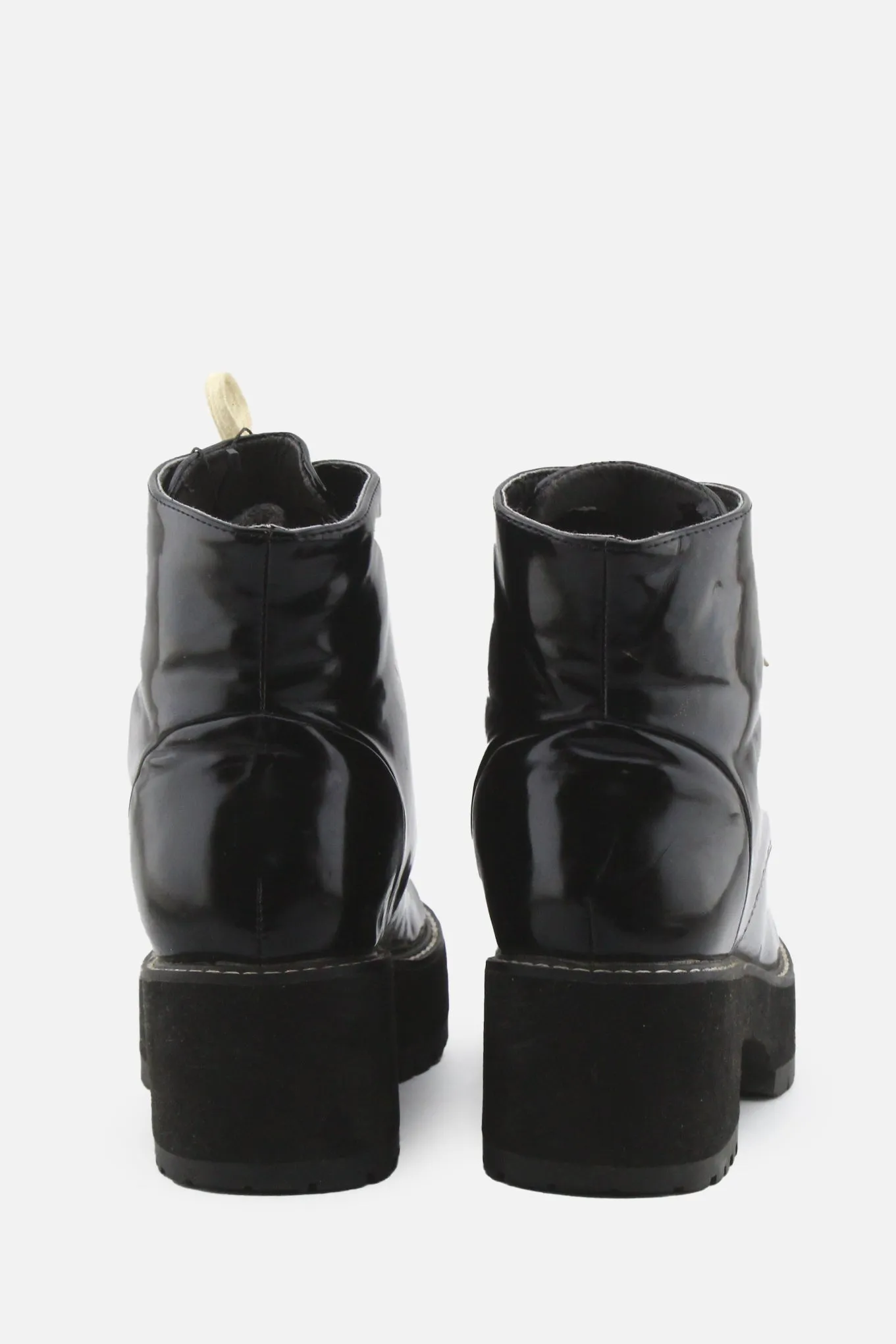European Brand Laces Combat Ankle Boots | 100% Synthetic Leather