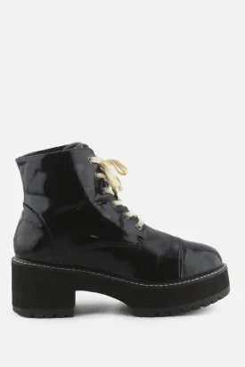 European Brand Laces Combat Ankle Boots | 100% Synthetic Leather