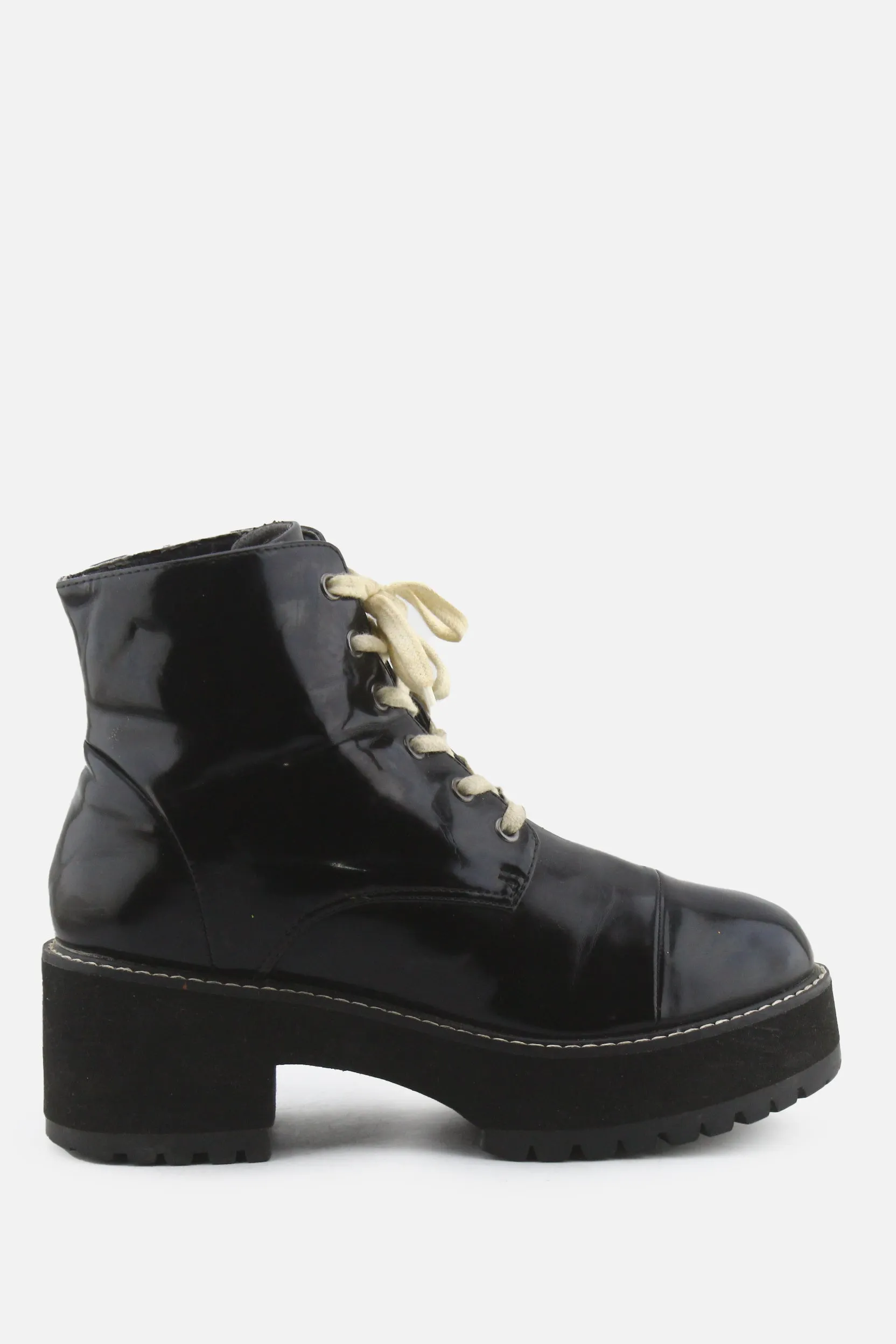European Brand Laces Combat Ankle Boots | 100% Synthetic Leather