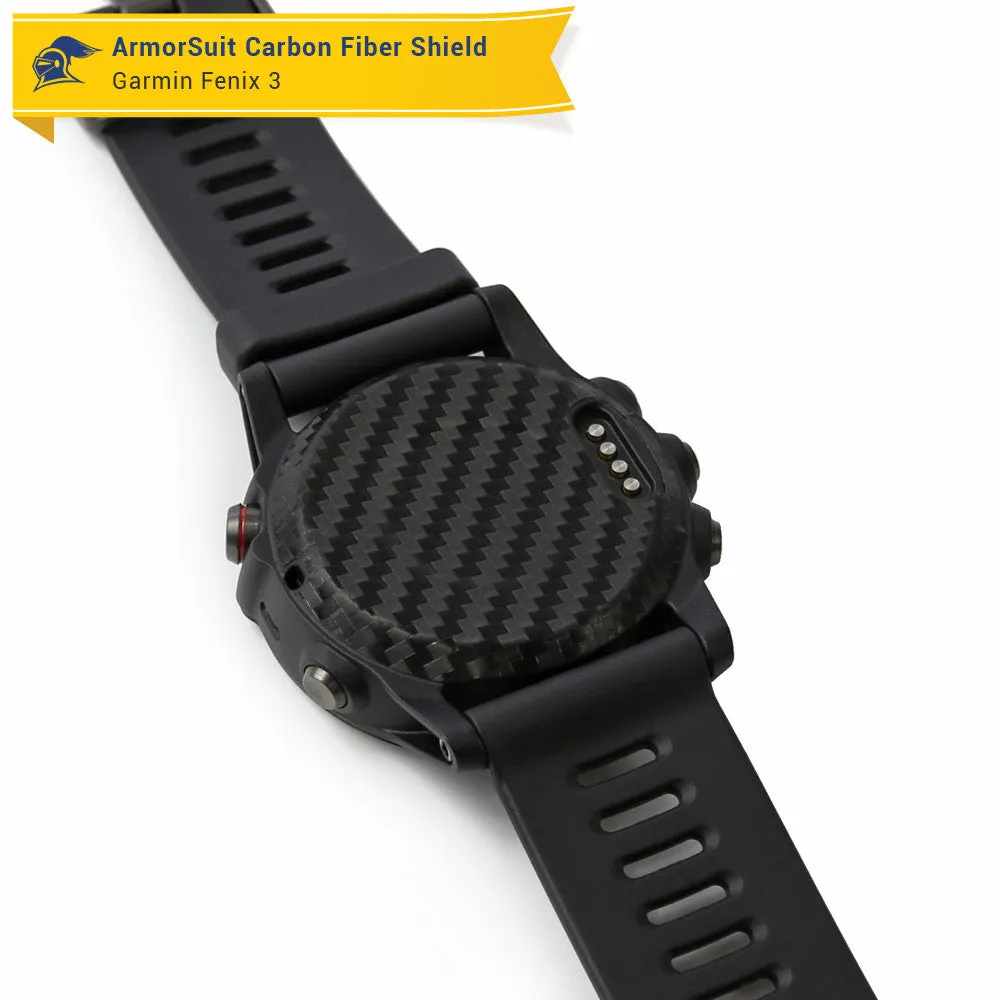 Garmin Fenix 3 Screen Protector   Black Carbon Fiber Skin