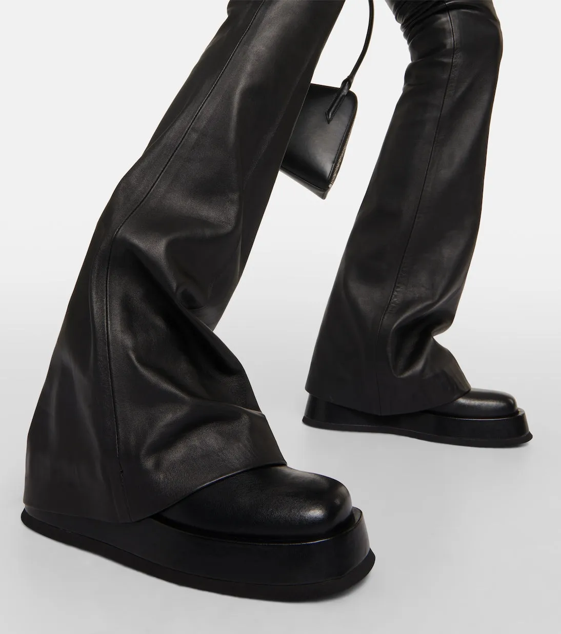 Gia Borghini faux leather platform rosie ankle boots, black
