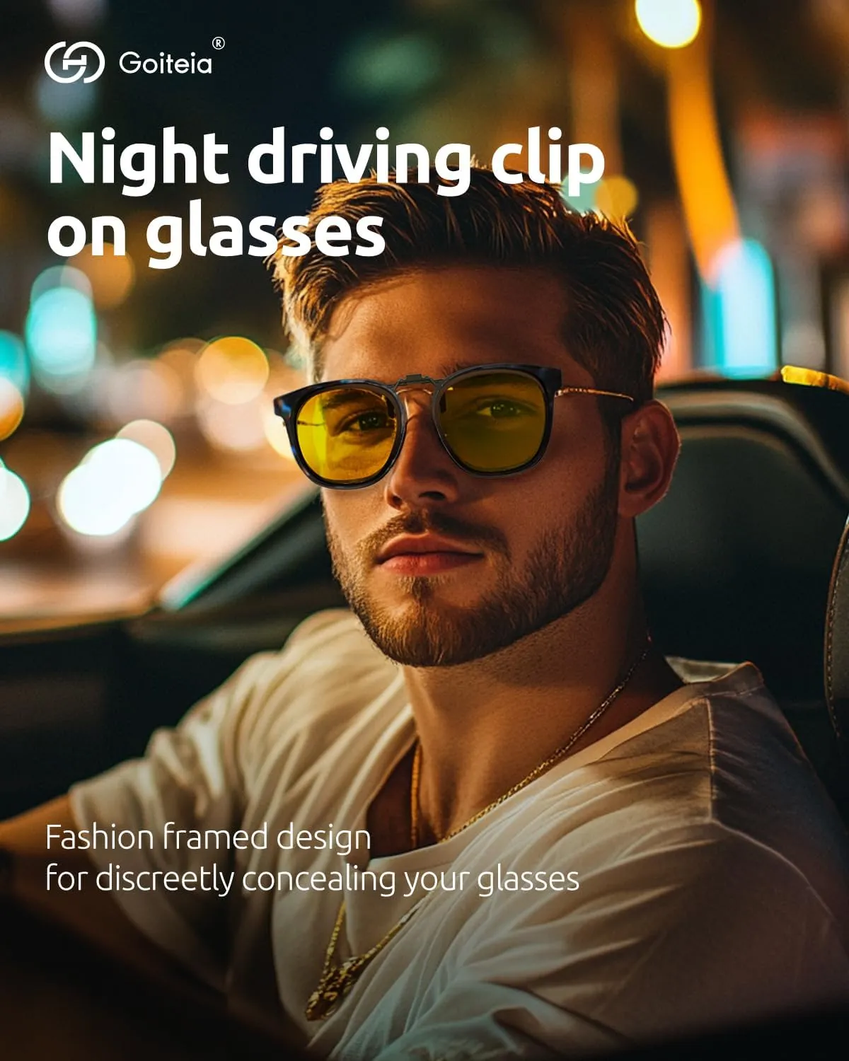 Goiteia Oversized Polarized Clip on Sunglasses over Prescription Glasses for Women Men, Round Stylish Framed Like Sunglasses