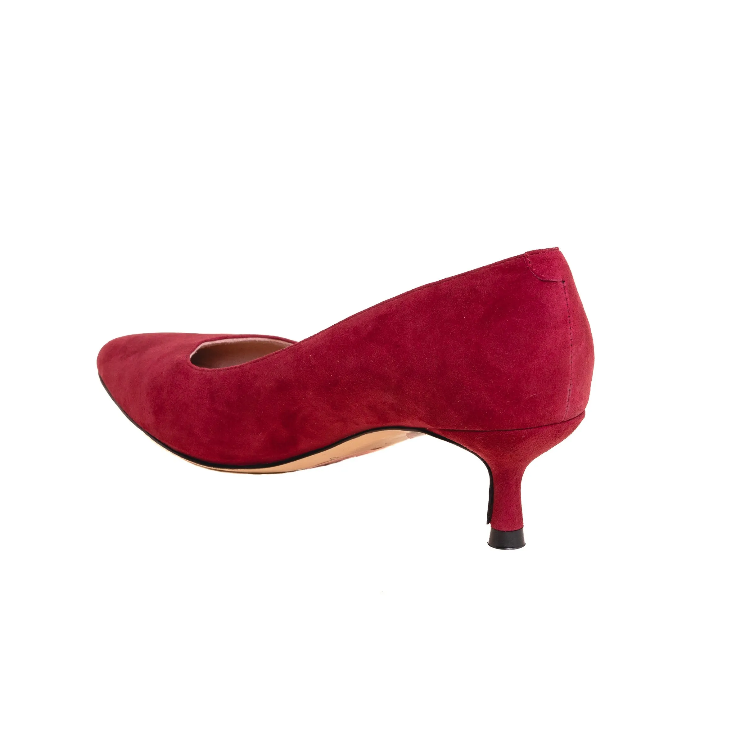 Gutsy Garnet Suede Kitten Heel
