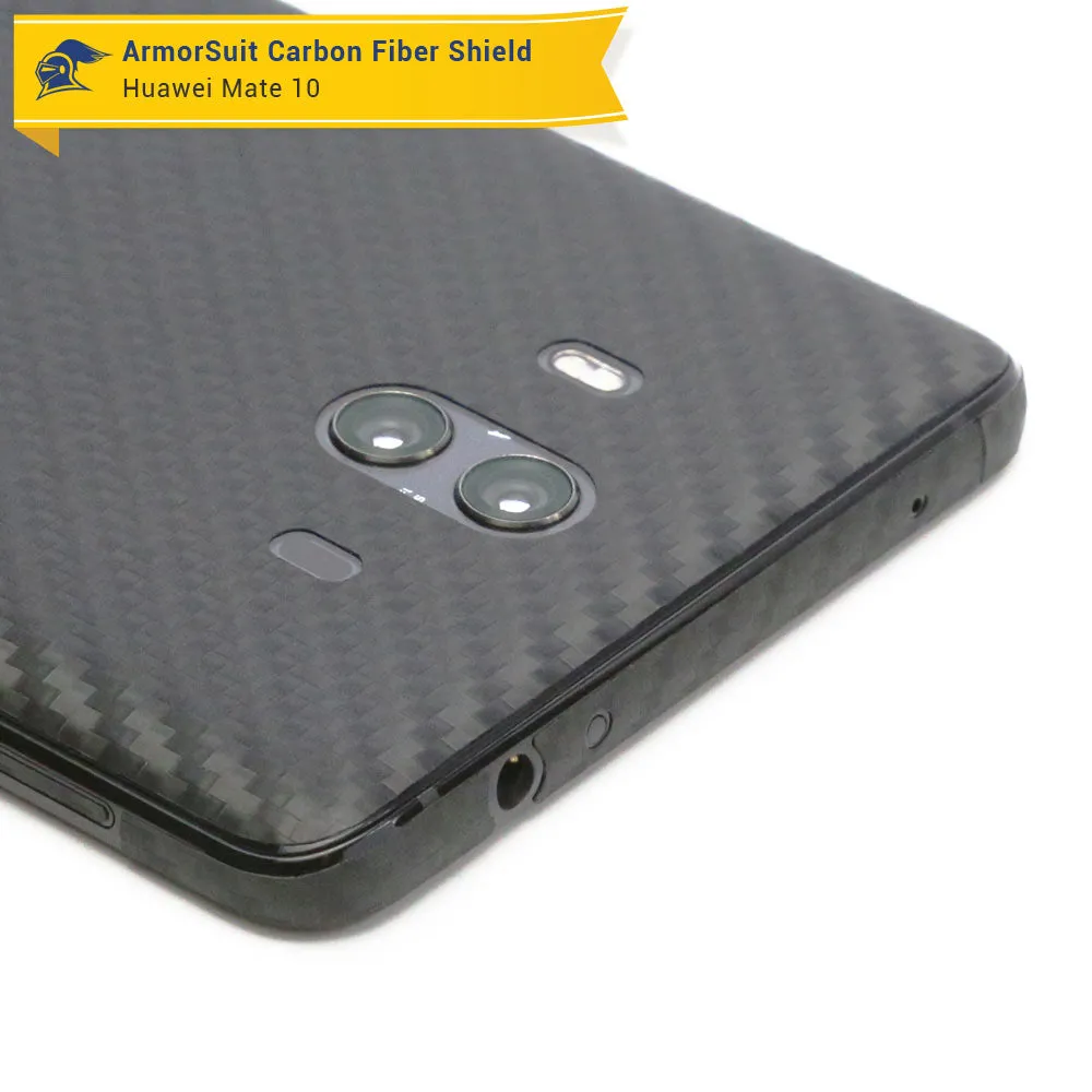Huawei Mate 10 Screen Protector   Black Carbon Fiber Skin