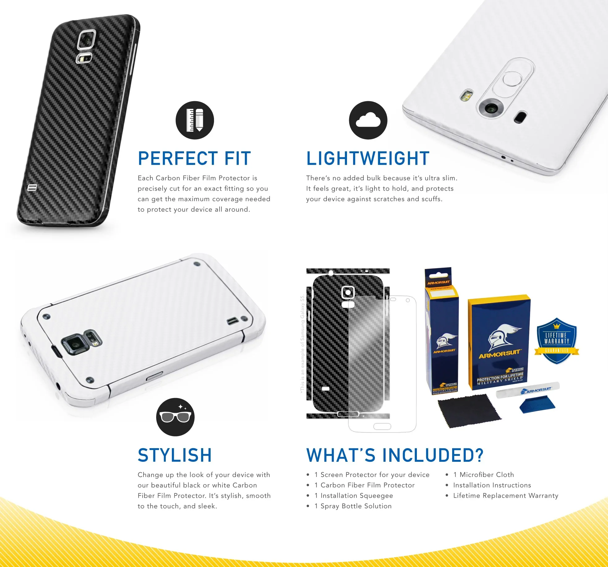 Huawei Mate 10 Screen Protector   Black Carbon Fiber Skin