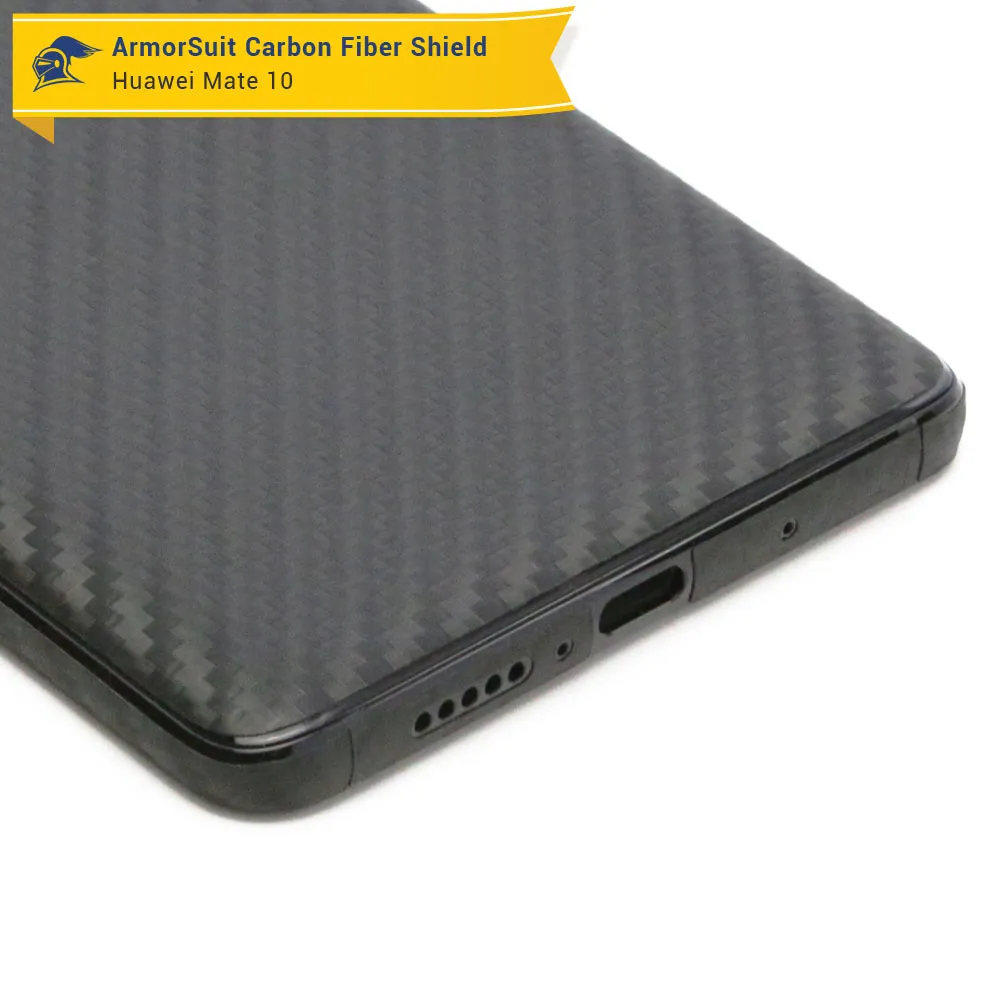 Huawei Mate 10 Screen Protector   Black Carbon Fiber Skin