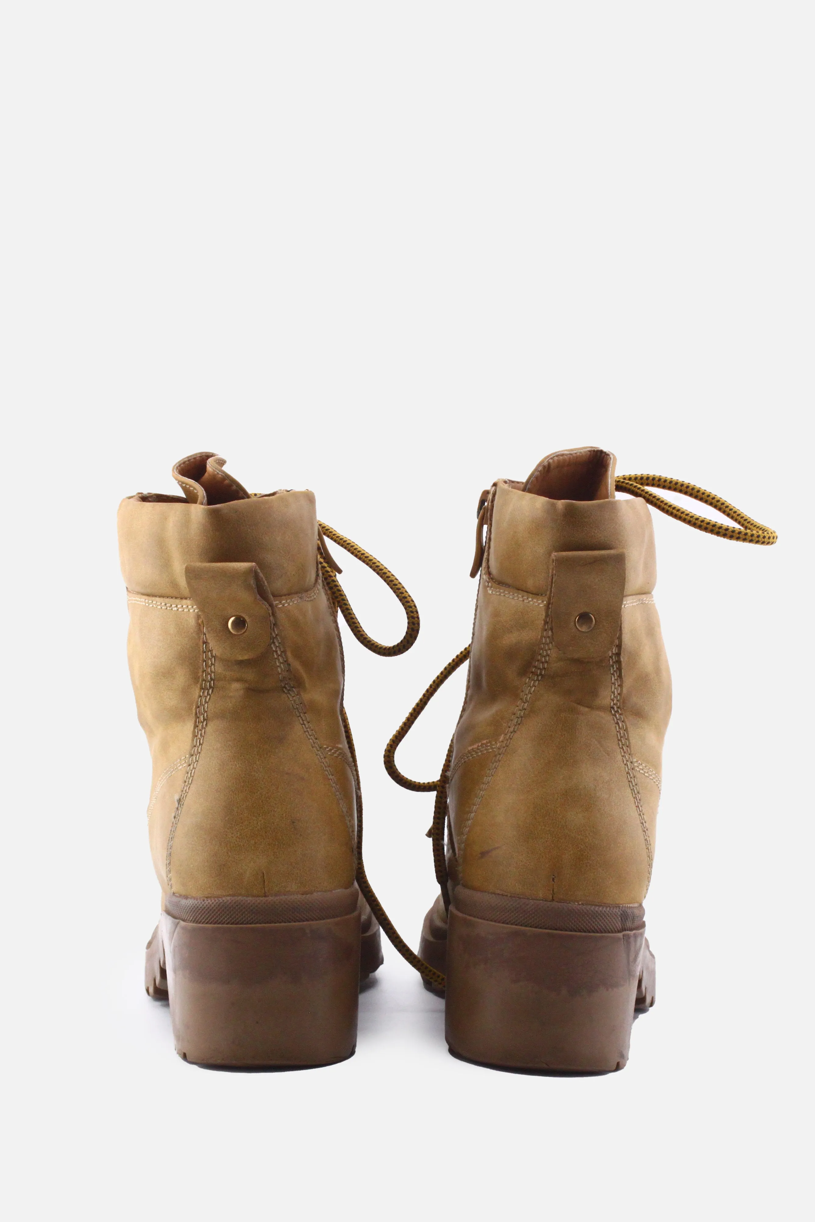 I Love DeeZee Zipper Laces Combat Ankle Boots | 100% Authentic Leather