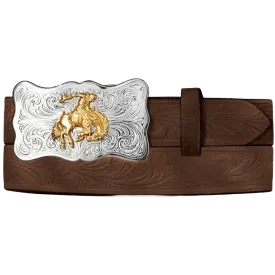 Leegin Justin Kid´s Bucking Bronco Buckle Embossed Cowhide Belt