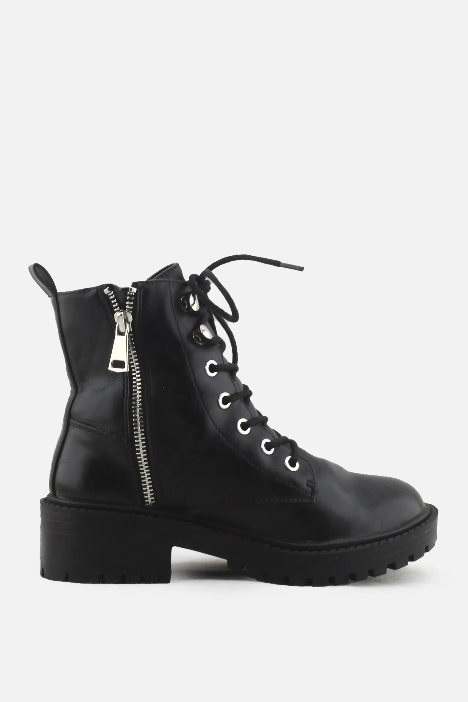 Lefties Zipper Laces Combat Boots | 100% Authentic Leather