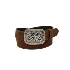 M&F Women's Ariat Rhinestone Filigree Brown Belt