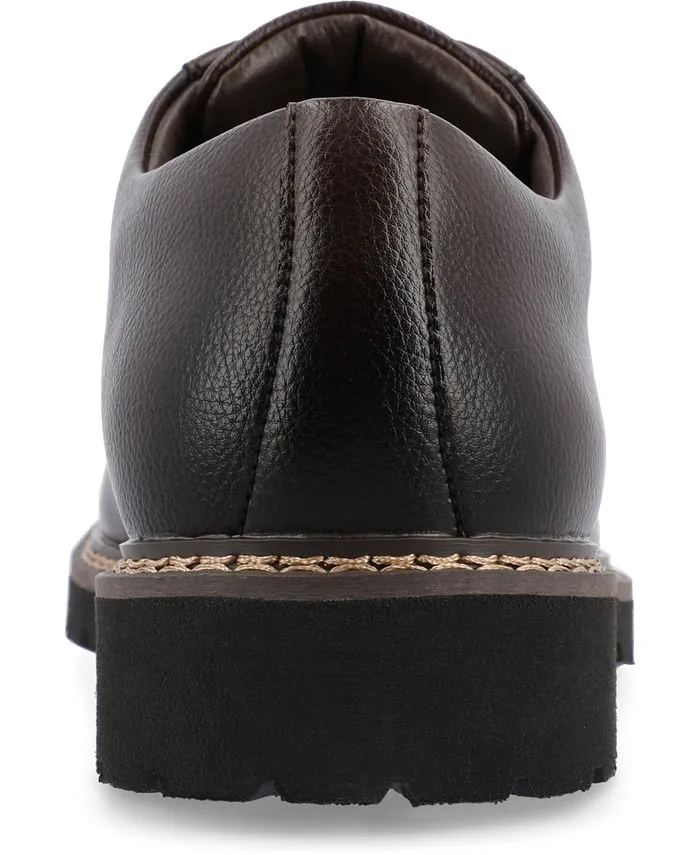 Men's Foam Derby Shoes Plain Toe Lace Up Martin True Comfort Vance Co . , color Coffee