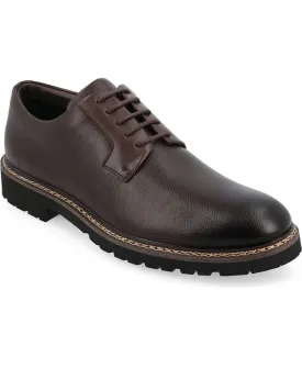 Men's Foam Derby Shoes Plain Toe Lace Up Martin True Comfort Vance Co . , color Coffee