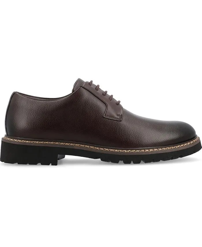 Men's Foam Derby Shoes Plain Toe Lace Up Martin True Comfort Vance Co . , color Coffee